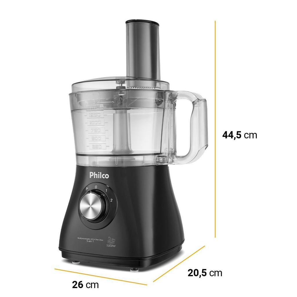 Multiprocessador Philco All In One Citrus 1000W 5 em 1 Preto