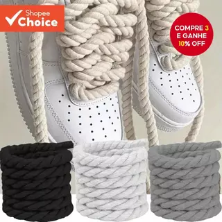 Cadarços De Lona De Algodão Grosso Tecido À Mão , 2 Peças , Corda De Cânhamo De Poliéster Durável , Calçados Esportivos em Oferta na Shopee
