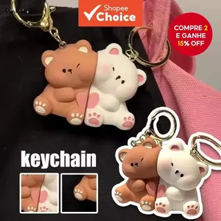 Casal Magnético Bonito Urso Pingente Chaveiro Doce Mochila Ímã Encantos Carro Melhores Amigos Presentes em Oferta na Shopee