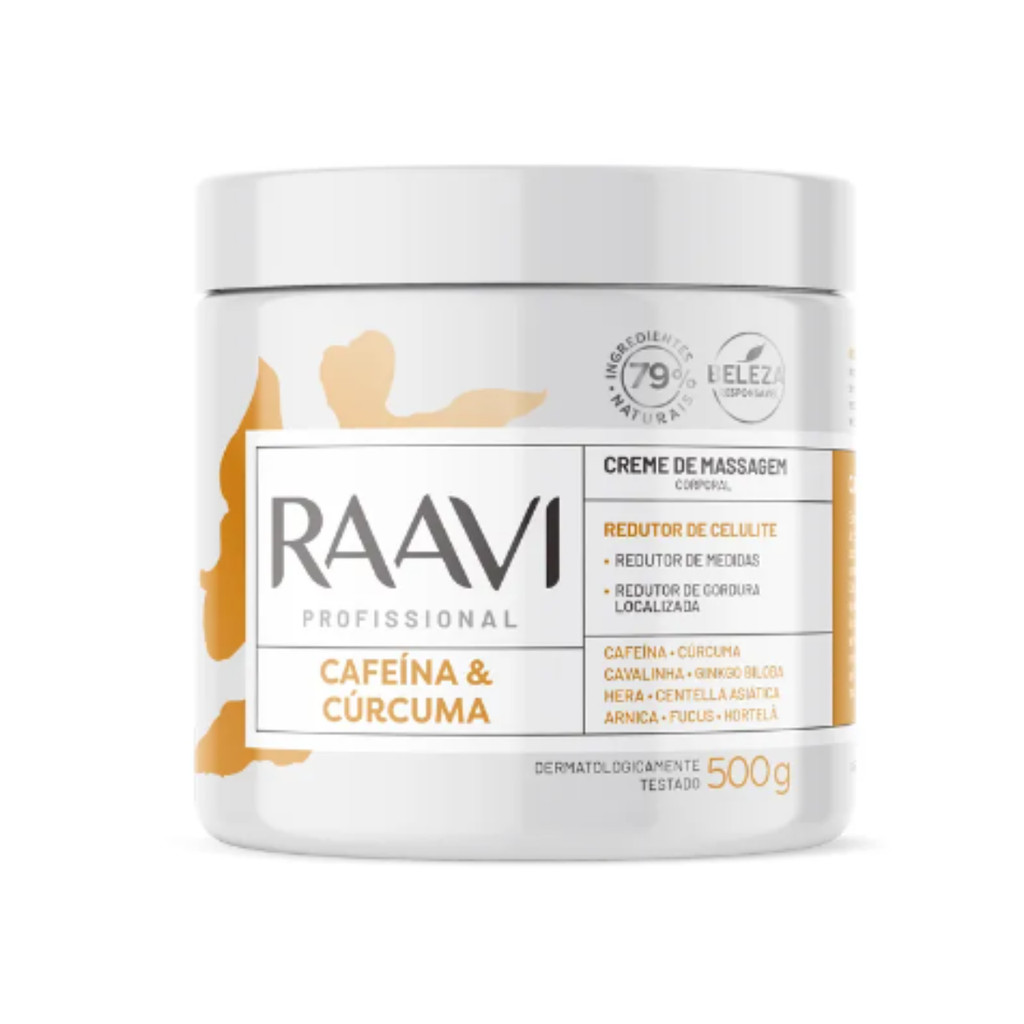 Imagem do produto Creme De Massagem Raavi Cafeina e Curcuma 500g