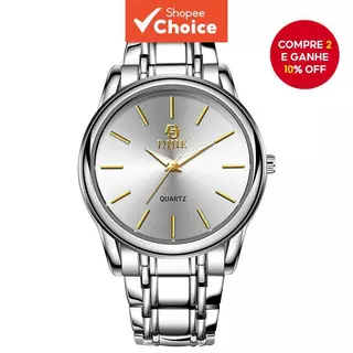 2025 Na Moda Legal Série Masculino Relógio De Quartzo Único Mostrador Azul Banda Aço Alta Qualidade Elegante Prático Par em Oferta na Shopee