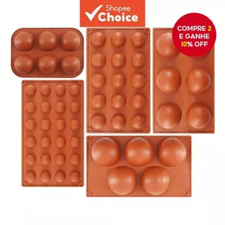 Molde De Silicone 3D Esfera Redonda De Meia Para Pudim De Chocolate Ferramentas De Acessórios De Cozinha em Oferta na Shopee