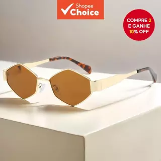 Óculos De Sol Elípticos Retrô Unissex – Tons De Metal Modernos Com Armação Redonda Pequena Para Estilo Urbano/Uso Diário em Oferta na Shopee