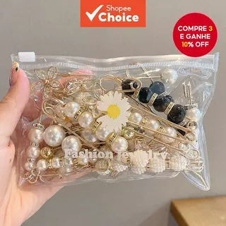 8 peças de broches de moda para roupas, lapela, suéteres e vestidos para mulheres com pérolas. em Oferta na Shopee