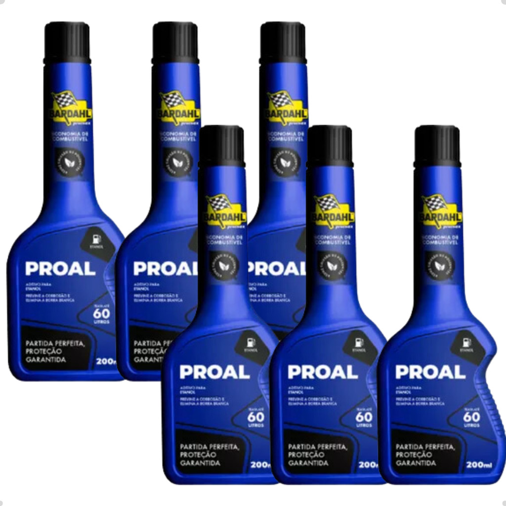 Kit 6 Aditivo Bardahl Proal 200ml para Etanol – Proteção e Limpeza do ...