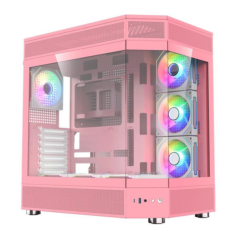 Gabinete gamer rosa Acegeek Icecube