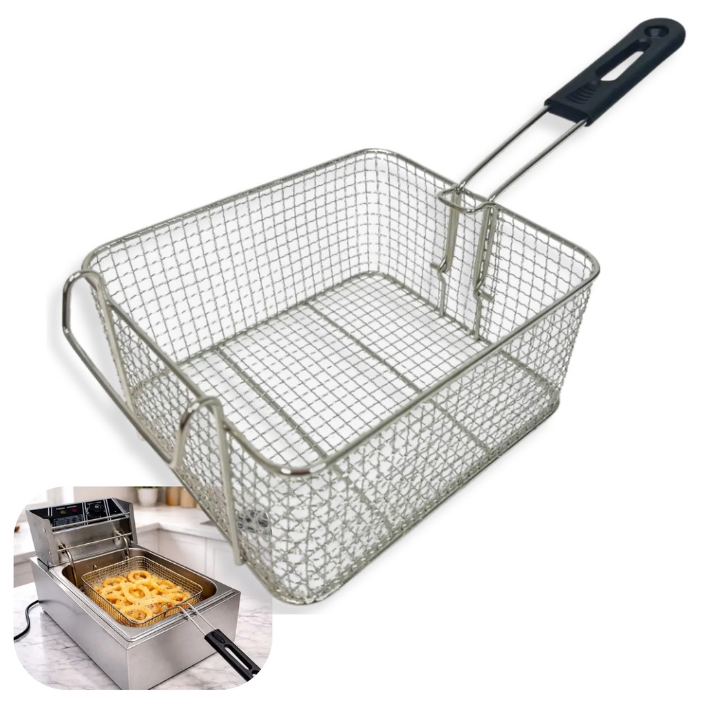 Cesto De Fritadeira Aramado Resistente Retangular 5/6 Litros