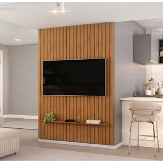 Painel para TV até 60 Polegadas Ripado 240x143,7cm Trento Freijó