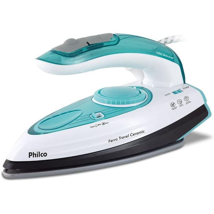 Ferro a Vapor Philco Travel Ceramic Bivolt (sem caixa) | Shopee Brasil