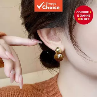 Brincos Vintage Âmbar Cor Café Gradiente Redondo Joias Elegantes Design De Hong Kong em Oferta na Shopee