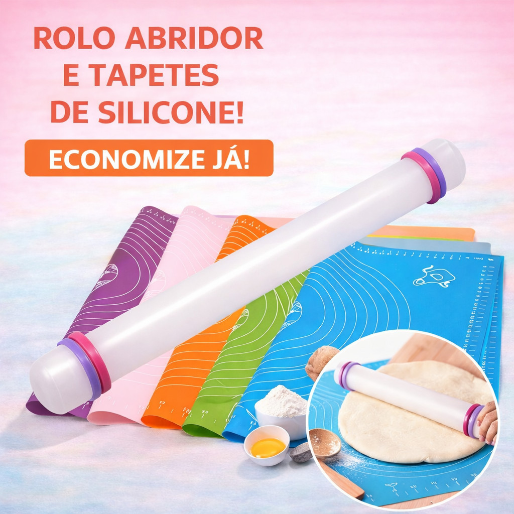 KIT Tapete Apoio De Silicone Culinário Cozinha Confeitaria +