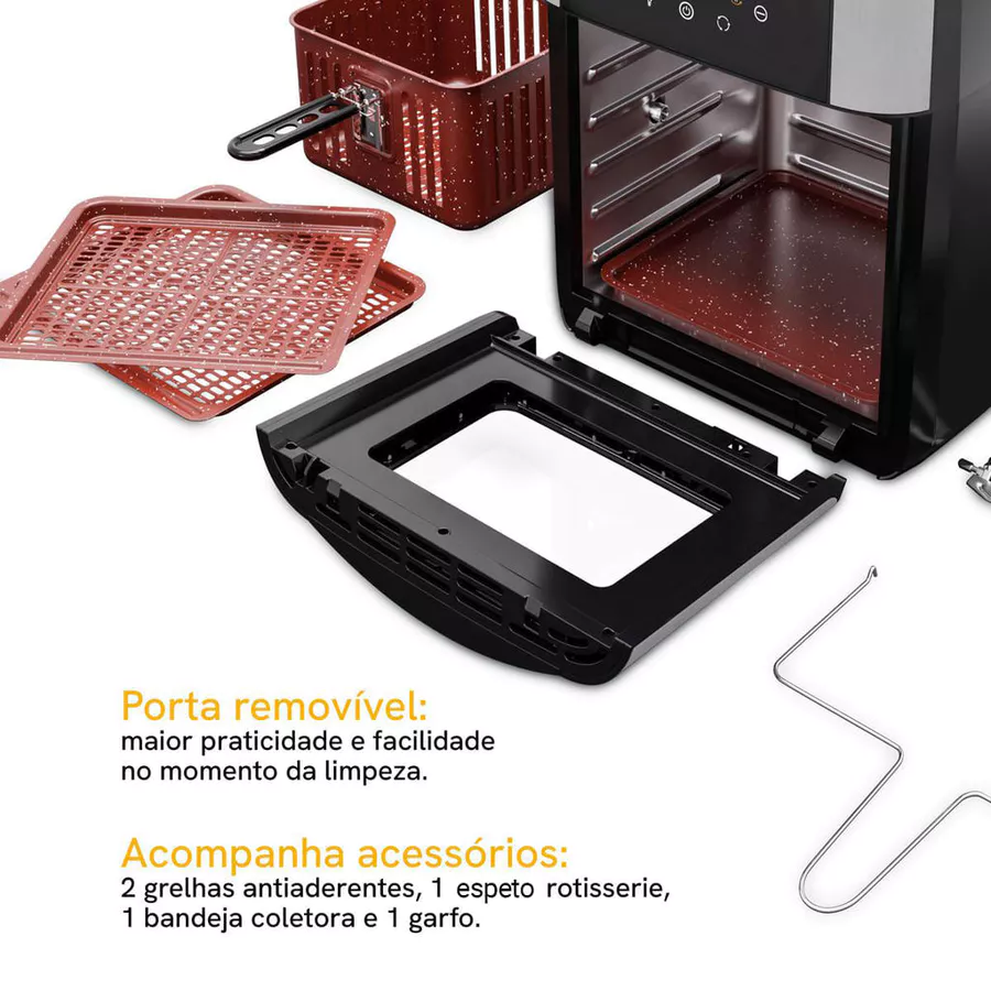 Air Fryer Oven Kitchen Art KAF16A 16L 4 em 1 com Espeto Rotisserie 1700W - foto 3