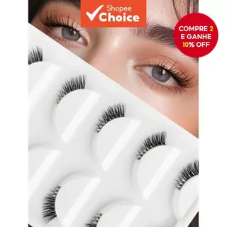 5 Pares De Meio Cílios-Reutilizáveis , Naturais E Fofos , Vison Falso 3D , Estilo De Cauda De Olho Alongado em Oferta na Shopee