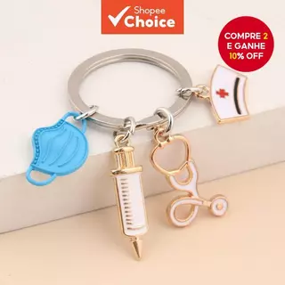 Novo Médico Chaveiro Ferramenta Médica Seringa De Injeção Estetoscópio Enfermeira Boné Medico Presente DIY Jóias Artesan em Oferta na Shopee