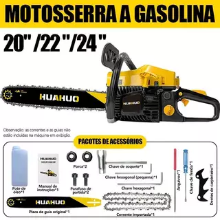 MOTOSSERRA A GASOLINA 52CC SABRE 20/22/24 POLEGADAS 55CM MOTO SERRA. em Oferta na Shopee