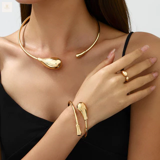 Colar De metal Best-Seller Transfronteiriço , Exagerado Para Europa Ocidental E América , Conjunto De Pulseira Feminina