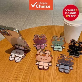 Suporte para Telefone Celular com Espelho e Caixa de Coelho Bonito Tipo Montado nas Costas em Oferta na Shopee