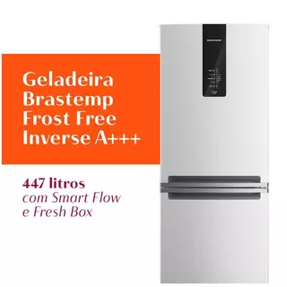 Refrigerador Brastemp Inverse Frost Free A+++ 447 Litros Branco com Smart Flow e Fresh Box - BRE57FB em Oferta na Shopee