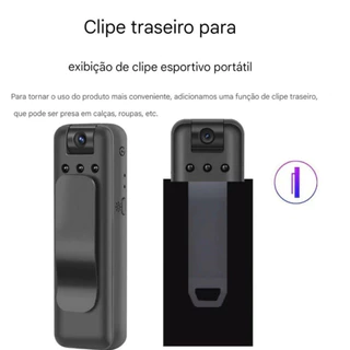 Mini câmera Portátil HD 1080P Do Projeto Grampo Traseiro WiFi visualização Remota Gravadores de vídeo em Oferta na Shopee