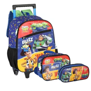 Kit Escolar Mochila Toy Story Com Rodinhas Estojo  Lancheira em Oferta na Shopee