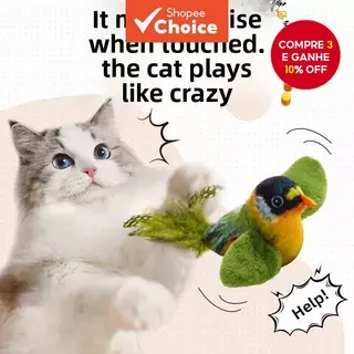 Brinquedo Interativo Para Gatos Com Som De Pássaro – Boneca Animal Vocalização Realista em Oferta na Shopee