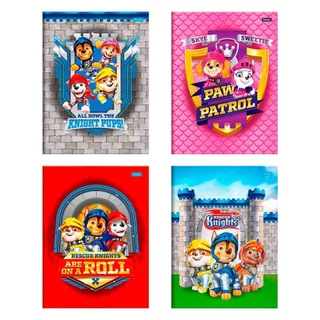 Caderno Costurado Foroni Universitário Capa Dura Patrulha Canina 80 Folhas - Embalagem com 5 Unidades em Oferta na Shopee