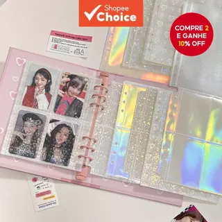 A5 Pasta A Laser Dentro Da Página Coração Flor Estrela Photocard Mangas Álbum Recarga Páginas 4 Grade Lomo Cartão Coleçã em Oferta na Shopee