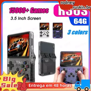 R36S Retro Console De Jogos 64GB 15000 + Sistema Linux 3.5 Polegada Tela IPS Portátil Bolso Jogador Jogo Para Crianças B em Oferta na Shopee