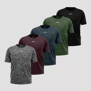 Kit 5 Camisetas Dry Alpha Co Masculina em Oferta na Shopee