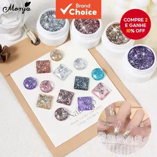 Gel Glitter para Unhas, Lantejoulas Refletivas, Uso Profissional com Secagem UV em Oferta na Shopee