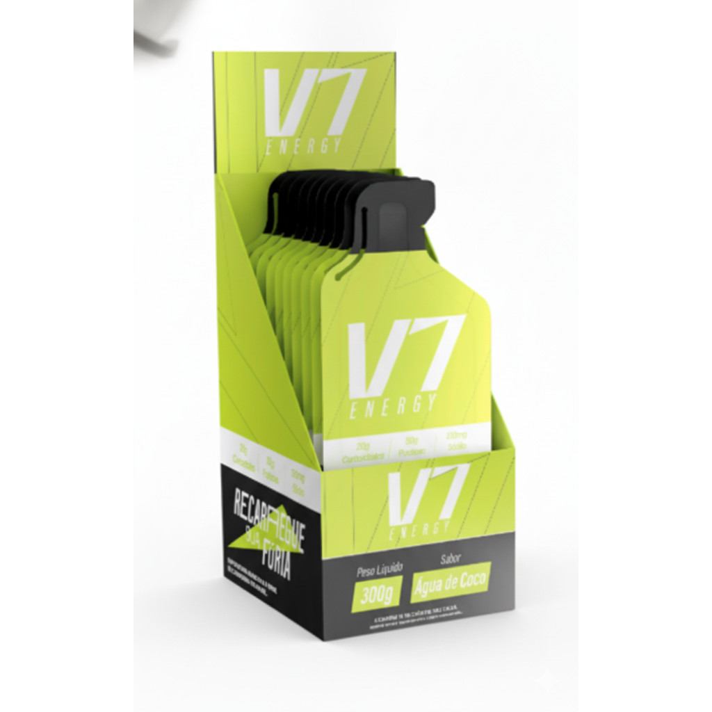 Caixa Carbogel Agua de Coco 10 DE 30G CADA - V7 ENERGY | Shopee Brasil