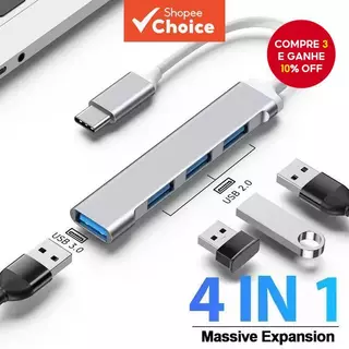 Porta Usb hub C 4-Em-1 Iluminação 4 Portas Multi-Função Divisor Carregador Adaptador Para MacBook Portátil PC Telefone T em Oferta na Shopee
