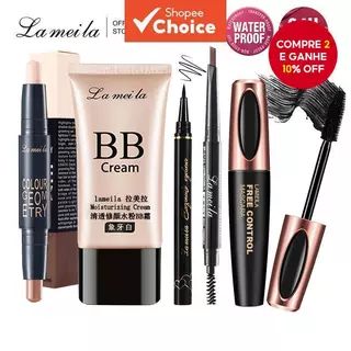 Conjunto De Maquiagem Facial LAMEILA De 5 Peças-BB Cream , Contour Stick , Rímel , Sobrancelha E Delineador , Kit Comple em Oferta na Shopee