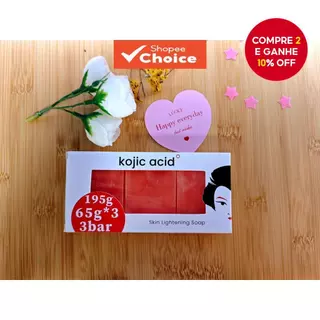 Kojic kójico ácido kójico sabão mamão sabão artesanal óleo essencial sabão corporal suavemente limpo hidratante pele 3 p em Oferta na Shopee
