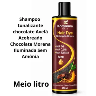 Shampoo Tonalizante Avelã Acobreado Chocolate Morena Iluminada Sem Amônia 500g em Oferta na Shopee