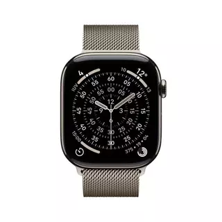 Apple Watch Series 11 GPS + Cellular - Caixa natural de titânio – 46 mm - Pulseira natural estilo milanês – M/G