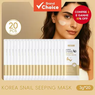 LAIKOU Coreia Máscara Facial Noturna de Caracol 3g*20pcs Hidratante, Nutritiva, Melhora a Elasticidade da Pele em Oferta na Shopee