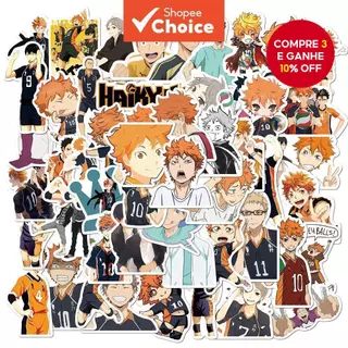 52pcs Adesivos Haikyuu Anime Japoneses À Prova D'água Para Computadores Portáteis De Guitarra De Skate em Oferta na Shopee