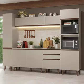 Armário de Cozinha Completa 280cm Nice Madesa 01 em Oferta na Shopee