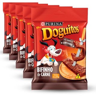 Kit 5 Unidades | Doguitos® Bifinho de Carne 65g | Purina - Petisco para Cães Adultos e Filhotes em Oferta na Shopee