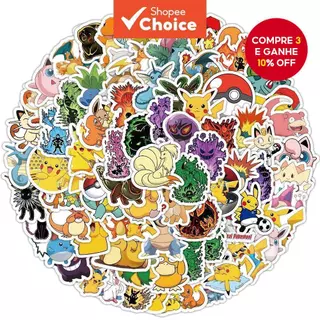 100 Pcs Pikachu Cartoon Adesivos De Vinil À Prova D'água-Decalques Fofos De Graffiti Para Laptop , Bicicleta , Estojo De em Oferta na Shopee