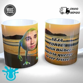 Caneca Personalizada Meme Justin Bieber Não Fique Triste Presente Único e Criativo