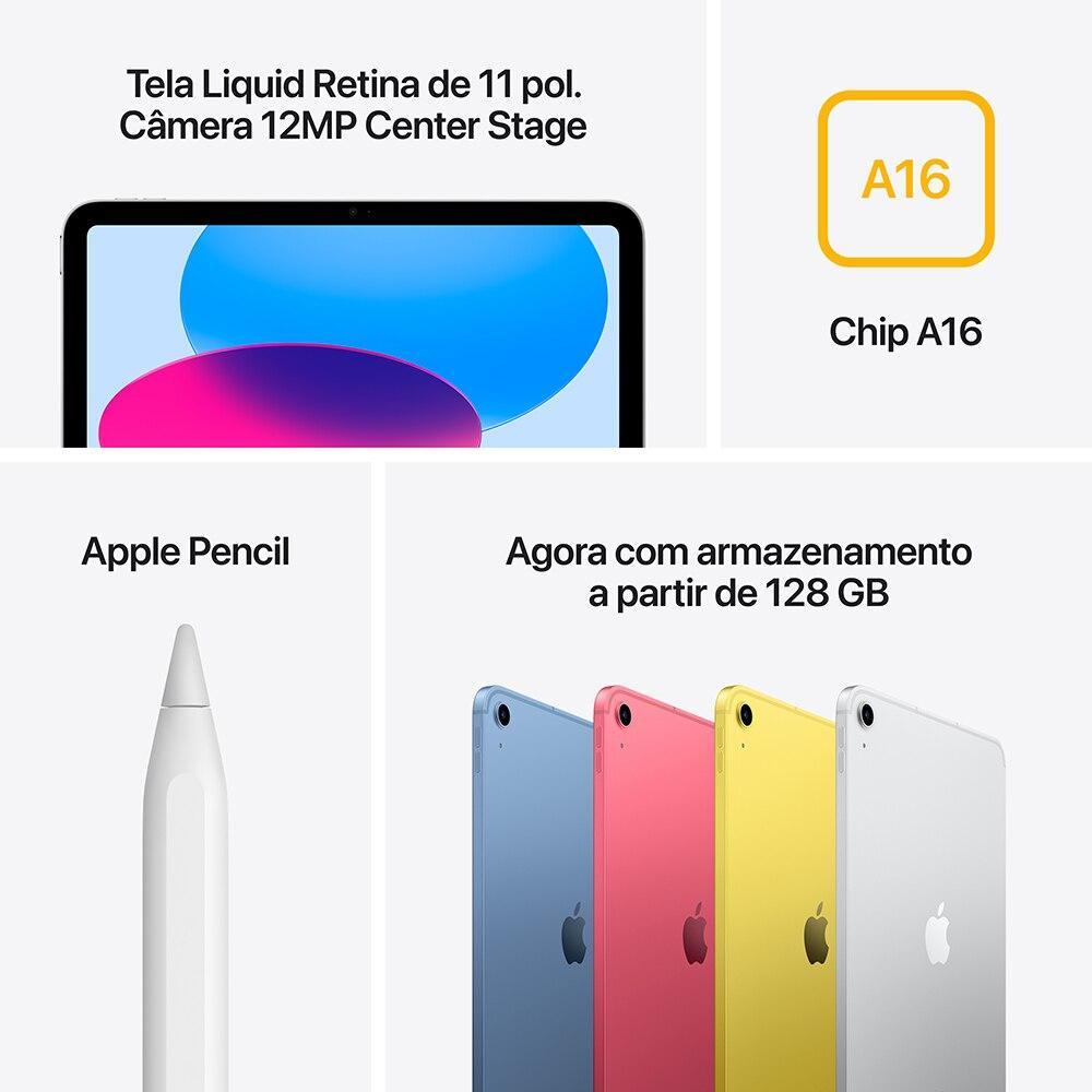 Apple iPad 11ª geração, chip A16, Wi-Fi + Cellular 256GB - Azul