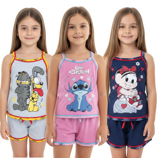 Baby Doll Infantil Alça / Short Doll de Menina em Oferta na Shopee