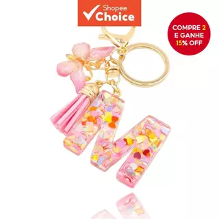 Moda Rosa Carta Chaveiro-Coração Lantejoulas Borboleta Borla Cristal Epóxi Pingente Para Casais Presente em Oferta na Shopee