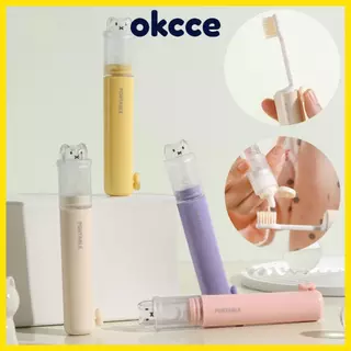 OKCCE  Escova De Dentes De Viagem , Dispensador De Pasta De Dente Dobrável 2 Em 1 , Mini Conjunto De Portátil em Oferta na Shopee