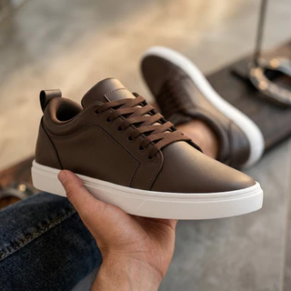 Sapatênis Masculino Casual Minimalista Liso Elegante Old Money Solado Baixo Texturizado - Promoção