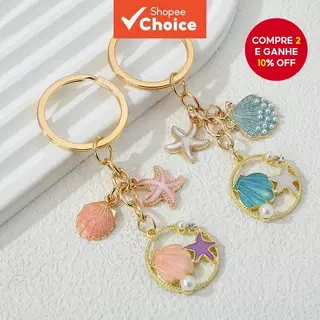 Chaveiro Estrela Do Mar Marinho Esmalte De Verão Ocean Life Anel Para Mulheres Homens Conjunto De Jóias Feitas À Mão em Oferta na Shopee