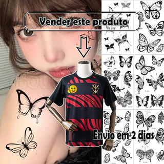 Tatuagens Temporárias de Borboleta - Adesivos de Tatuagem à Prova d'Água - Para Decoração do Corpo e das Mãos - Tatuagen