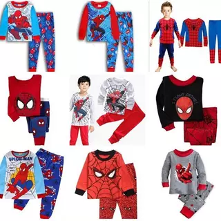 pijama homem aranha infantil roupa do homem aranha Primavera outono inverno meninos pijamas de algodão manga longa menin em Oferta na Shopee